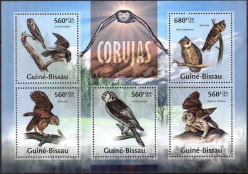 Poštové známky Guinea-Bissau 2013 Sovy Mi# 6682-86 Kat 11€