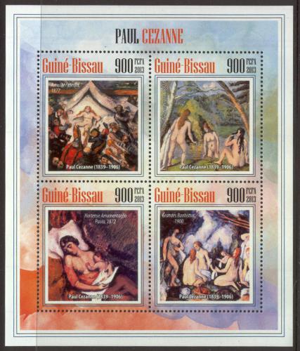 Poštové známky Guinea-Bissau 2013 Umenie, akty, Paul Cézanne Mi# 6919-22 Kat 14€