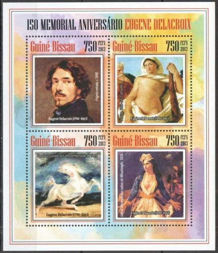 Poštové známky Guinea-Bissau 2013 Umenie, Eugene Delacroix Mi# 6956-59 Kat 12€
