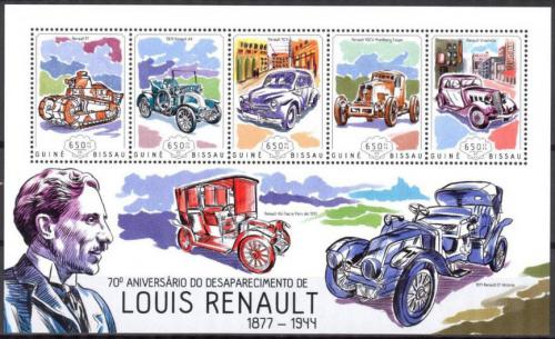 Poštové známky Guinea-Bissau 2014 Automobily Renault Mi# 7088-92 Kat 13€