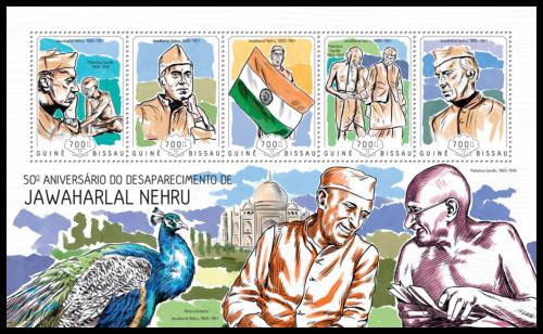Poštové známky Guinea-Bissau 2014 Džaváharlál Néhrú Mi# 7102-06 Kat 14€