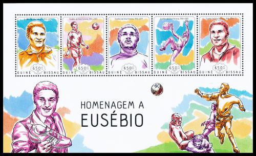 Poštové známky Guinea-Bissau 2014 Eusebio, futbal Mi# 7081-85 Kat 13€