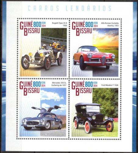 Poštové známky Guinea-Bissau 2014 Klasické automobily Mi# 7483-86 Kat 13€