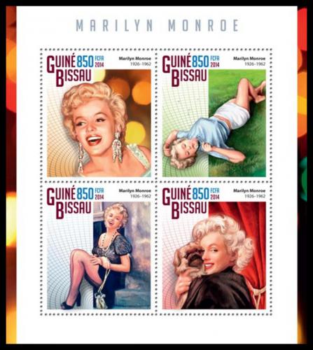 Poštové známky Guinea-Bissau 2014 Marilyn Monroe Mi# 7528-31 Kat 14€