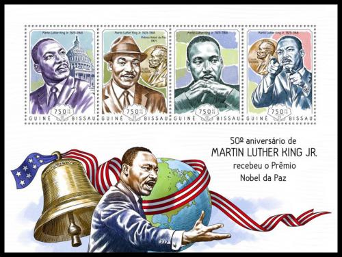 Poštové známky Guinea-Bissau 2014 Martin Luther King Mi# 7276-79 Kat 12€