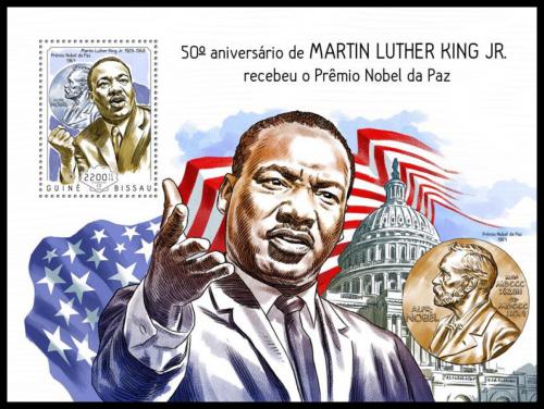 Poštové známky Guinea-Bissau 2014 Martin Luther King Mi# Block 1274 Kat 8.50€