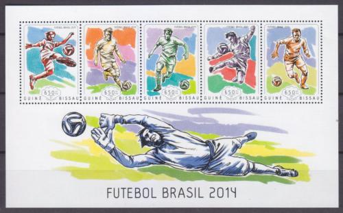 Poštové známky Guinea-Bissau 2014 MS ve futbale Mi# 7074-78 Kat 13€