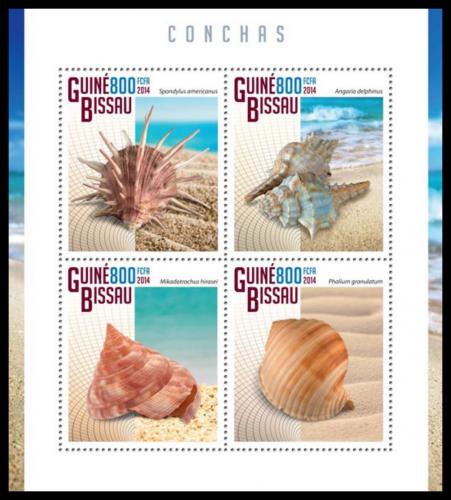 Poštové známky Guinea-Bissau 2014 Mušle Mi# 7479-82 Kat 13€
