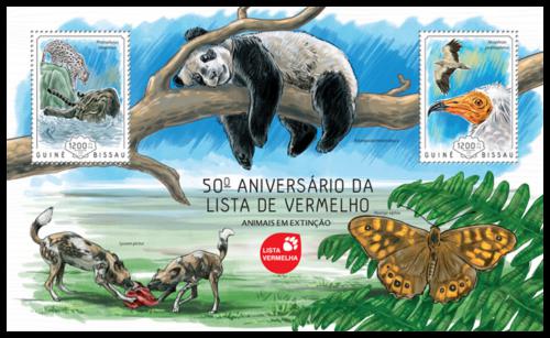 Poštové známky Guinea-Bissau 2014 Ohrožená fauna Mi# Block 1251 Kat 9€