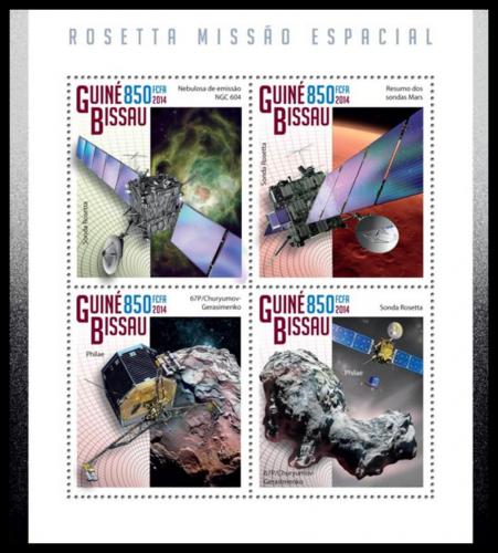 Poštové známky Guinea-Bissau 2014 Sonda Rosetta Mi# 7509-12 Kat 14€