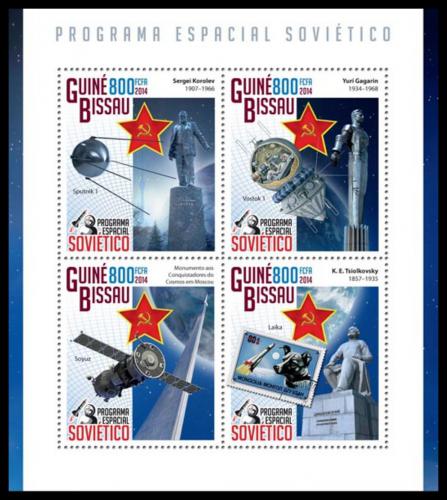 Poštové známky Guinea-Bissau 2014 Sovietsky prieskum vesmíru Mi# 7487-90 Kat 13€