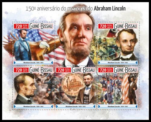 Poštové známky Guinea-Bissau 2015 Abraham Lincoln Mi# 8187-91 Kat 13.50€