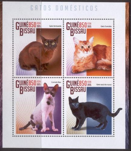Poštovní známky Guinea-Bissau 2015 Koèky Mi# 7606-09 Kat 14€
