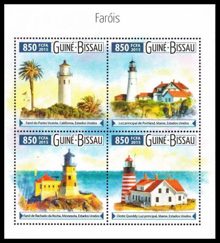 Poštové známky Guinea-Bissau 2015 Majáky Mi# 8115-18 Kat 14€