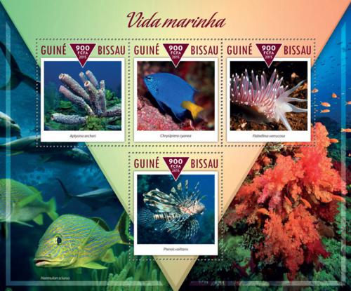 Poštové známky Guinea-Bissau 2015 Morská fauna Mi# 7829-32 Kat 14€