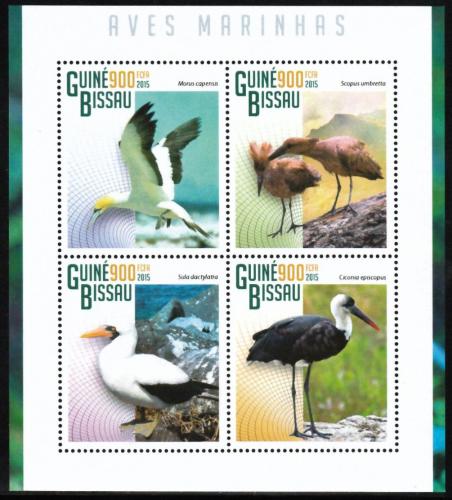 Poštovní známky Guinea-Bissau 2015 Moøští ptáci Mi# 7576-79 Kat 14€