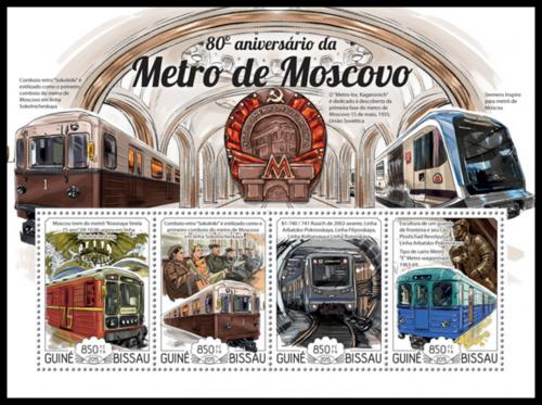 Poštové známky Guinea-Bissau 2015 Moskevské metro Mi# 7715-18 Kat 14€