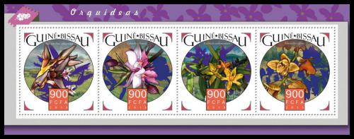 Poštové známky Guinea-Bissau 2015 Orchideje Mi# 8338-41 Kat 13.50€