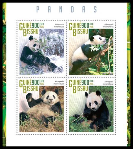Poštovní známky Guinea-Bissau 2015 Pandy Mi# 7596-99 Kat 14€
