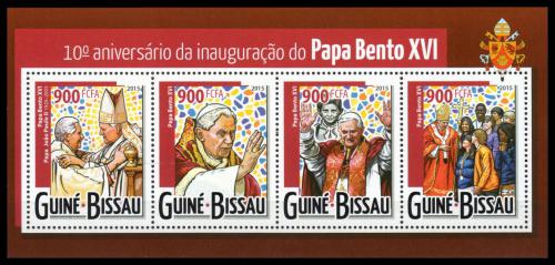 Poštové známky Guinea-Bissau 2015 Papež Benedikt XVI. Mi# 8011-14 Kat 14€