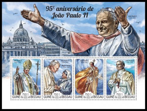 Poštové známky Guinea-Bissau 2015 Papež Jan Pavel II. Mi# 7678-81 Kat 12€