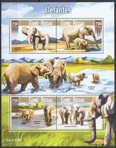 Poštové známky Guinea-Bissau 2015 Slony Mi# 8259-62 Kat 11€