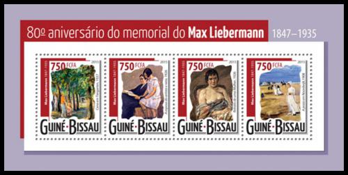 Poštové známky Guinea-Bissau 2015 Umenie, Max Liebermann Mi# 7843-46 Kat 12€
