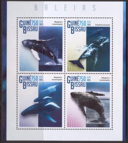 Poštovní známky Guinea-Bissau 2015 Velryby Mi# 7591-94 Kat 12€