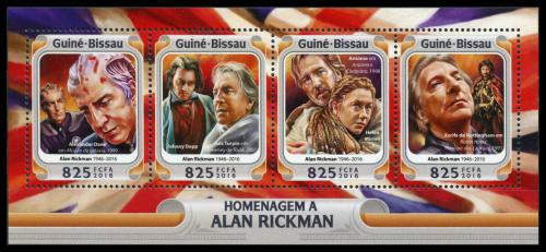 Poštové známky Guinea-Bissau 2016 Alan Rickman, herec Mi# 8499-8502 Kat 12.50€
