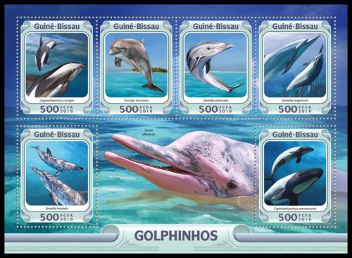 Poštové známky Guinea-Bissau 2016 Delfíny Mi# 8453-58 Kat 11€