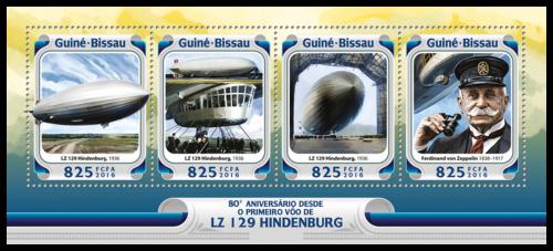 Poštové známky Guinea-Bissau 2016 Hindenburg LZ 1269 Mi# 8484-87 Kat 12.50€