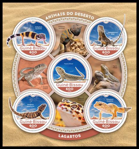 Poštové známky Guinea-Bissau 2016 Jašterice Mi# 8799-8803 Kat 11€