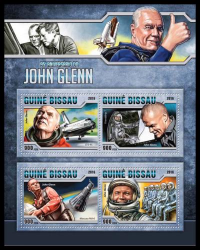 Poštové známky Guinea-Bissau 2016 John Glenn, kozmonaut Mi# 8748-51 Kat 12.50€