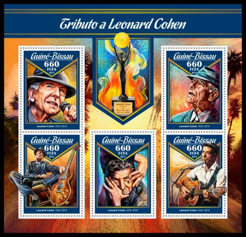 Poštové známky Guinea-Bissau 2016 Leonard Cohen Mi# 9003-07 Kat 12.50€ 