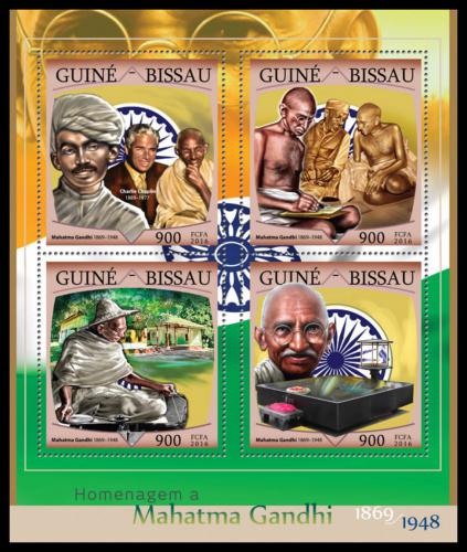 Poštové známky Guinea-Bissau 2016 Mahátma Gándhí Mi# 8654-57 Kat 13.50€