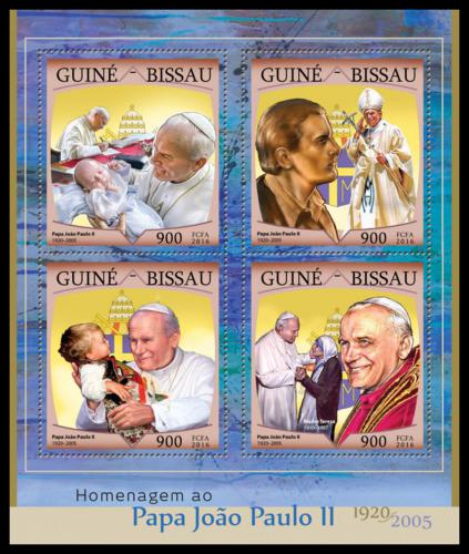 Poštovní známky Guinea-Bissau 2016 Papež Jan Pavel II. Mi# 8674-77 Kat 13.50€ 