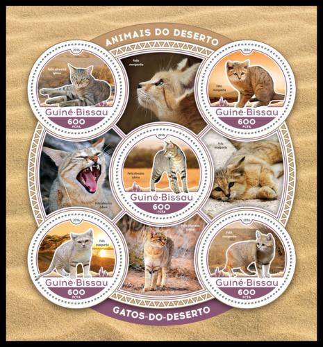 Poštové známky Guinea-Bissau 2016 Pouštní maèky Mi# 8835-39 Kat 11€