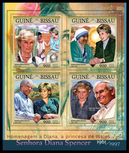Poštovní známky Guinea-Bissau 2016 Princezna Diana Mi# 8669-72 Kat 13.50€