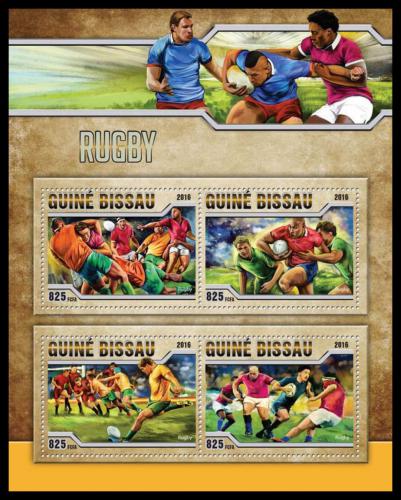 Poštové známky Guinea-Bissau 2016 Rugby Mi# 8766-69 Kat 12.50€