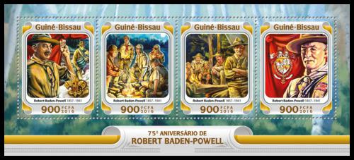 Potov znmky Guinea-Bissau 2016 Skauti, R. Baden-Powell Mi# 8514-17 Kat 13.50