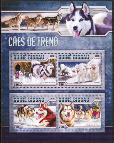 Poštové známky Guinea-Bissau 2016 Tažní psi Mi# 8724-27 Kat 11€