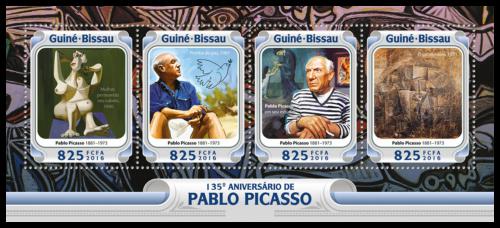 Poštové známky Guinea-Bissau 2016 Umenie, Pablo Picasso Mi# 8474-77 Kat 12.50€