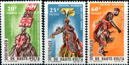 Potov znmky Horn Volta 1966 Festival africkho umenie Mi# 182-84