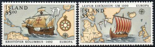 Poštové známky Island 1992 Európa CEPT, objavenie Ameriky Mi# 762-63 Kat 5€