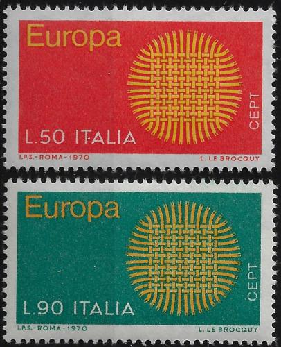 Poštové známky Taliansko 1970 Európa CEPT Mi# 1309-10