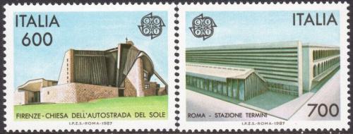 Poštové známky Taliansko 1987 Európa CEPT, moderní architektura Mi# 2010-11 Kat 6€