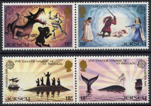 Poštové známky Jersey 1981 Európa, foklór Mi# 253-56