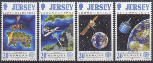 Poštové známky Jersey 1991 Európa CEPT, prieskum vesmíru Mi# 539-42