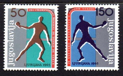 Poštové známky Juhoslávia 1965 MS ve stolním tenise Mi# 1104-05 Kat 6€