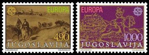 Poštové známky Juhoslávia 1979 Európa CEPT, historie pošty Mi# 1787-88